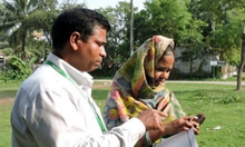 SPRING/Bangladesh staff collecting coordinates
