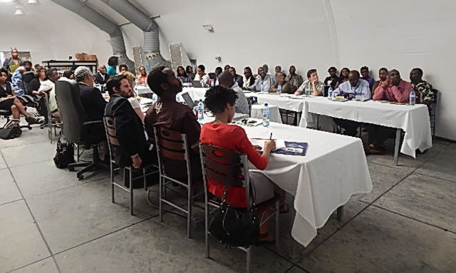 Image from one-day meeting to develop multisectoral strategy to reduce undernutrition in Haiti