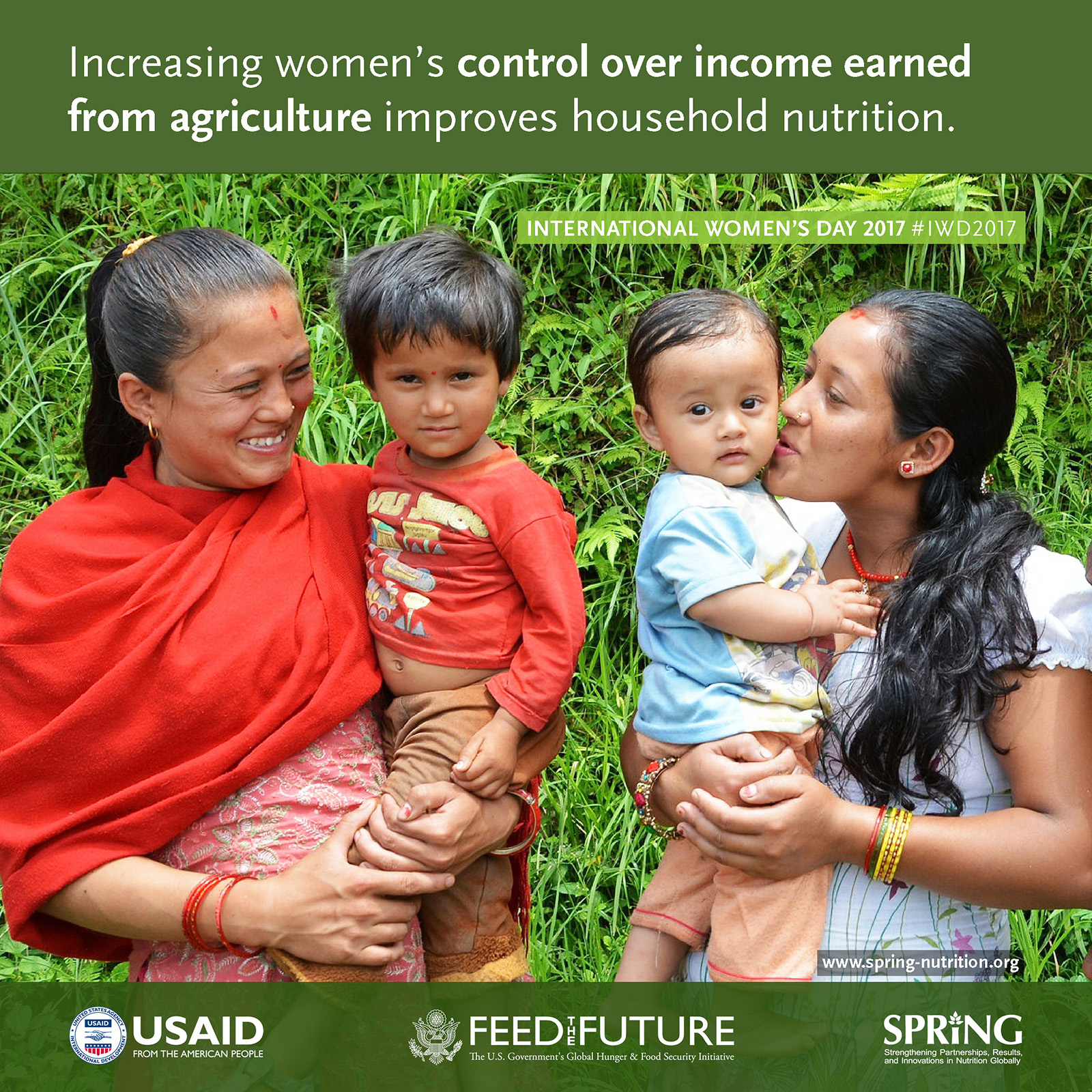 Increasing women's control over income earned from agriculture improves household nutrition.