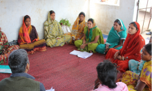 Dr. Laxmikant Palo, Save the Children India, facilitates a focus group discussion in Keonjhar District