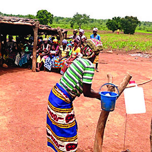  Tippy tap demonstrations in Dinyogu Community and Primary School - in Gushiegu District.