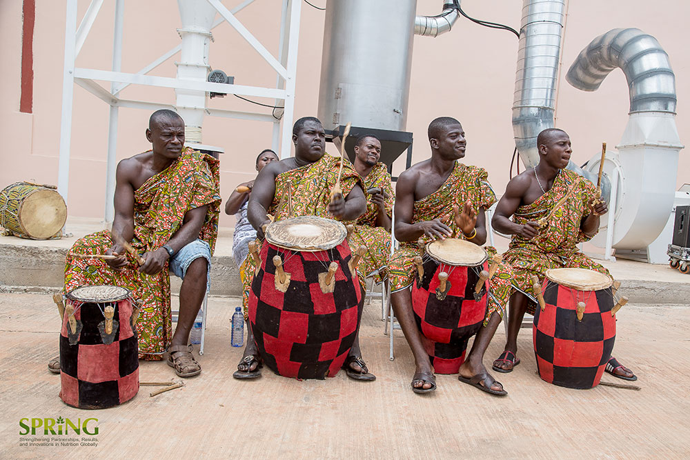 A cultural troupe performing traditional music and dance at the event.