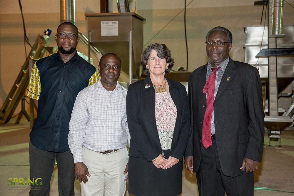 The JSI, Inc. SPRING team. From left to right: Jide Adebisi (SPRING Ghana DCOP-Programs), Dr. Henry Nagai, (JSI  Strengthening the Care Continuum Project), Carolyn Hart (SPRING Project Director), Edward Bonku (SPRING Ghana Chief of Party).