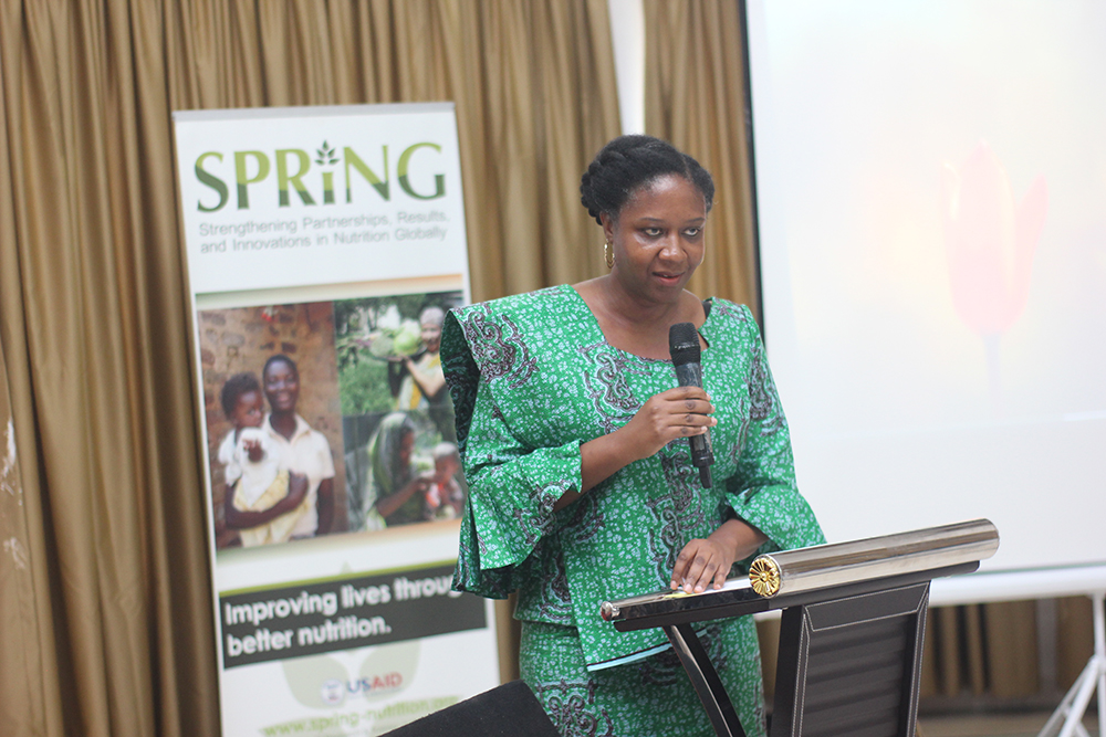 Ms. Akua Kwateng-Addo, USAID/Ghana Health Population and Nutrition Office Director, delivering her address. 