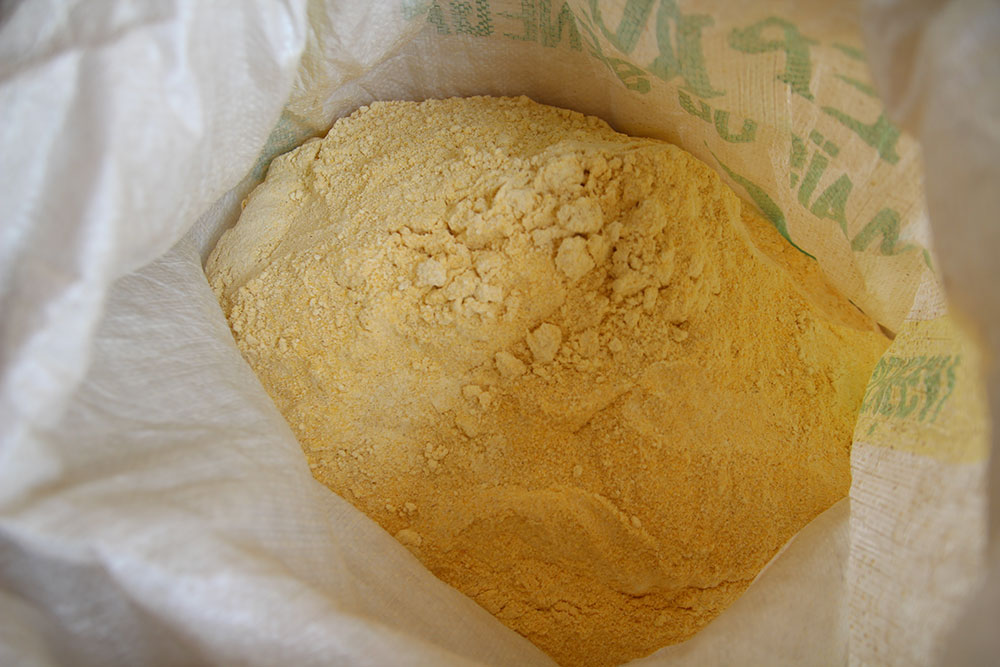 Bio-fortified maize flour can be used in place of regular flour in all dishes. Women traditionally spend long hours to make flour from maize by hand. 