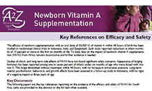 Newborn Vitamin A Supplementation: Key References on Efficacy and Safety