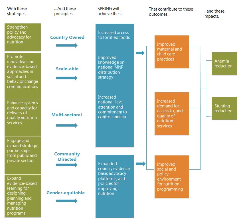 Figure 2. SPRING/Uganda’s Approach to Achieving Better Nutrition for Women and Children. 