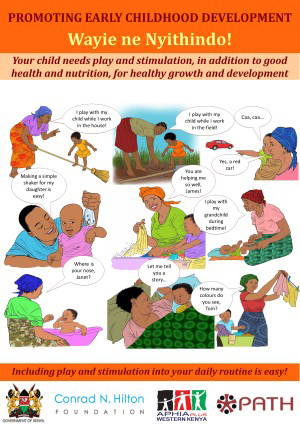 Poster graphic Promoting Early Childhood Development, Wayie ne Nyithindo!
