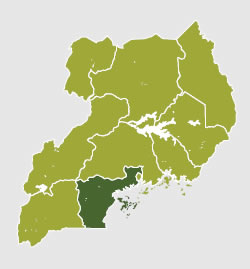 Uganda with Central 1 Subregion highlighted