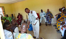 Community members learn about the importance of proper infant and young child feeding practices, Utagban community, Edo state.