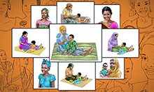 Front cover [title] Photo-to-Illustration Guide A Resource for the Development of Health Communication Visual Materials [cover illustration] Foreground: a collage of nine illustrations of mothers with their children or by themselves. "USAID." SPRING logo”
