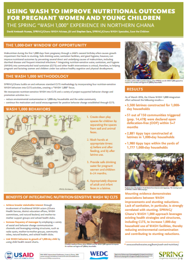Poster Screenshot: Using WASH To Improve Nutritional Outcomes For Pregnant Women And Young Children: The SPRING “WASH 1,000” Experience In Northern Ghana