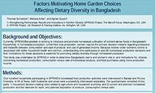 Factors Influencing Home Garden Choices Related to Dietary Diversity in Bangladesh