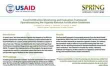 Food Fortification Monitoring and Evaluation Framework: Operationalizing the Uganda National Fortification Guidelines