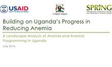 Cover of Building on Uganda's Progress in Reducing Anemia document
