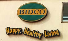 BIDCO: Happy, Healthy Living sign