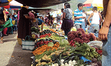 A bustling market in Guatemala